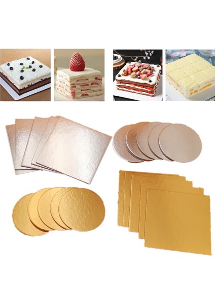 Js-8 Stili Thickne-10 Inch Altın Kare Yuvarlak Kek Mat Kağıt Panoları Cupcake Doğum Günü Pastası Standı Karton Liner (Yurt Dışından)