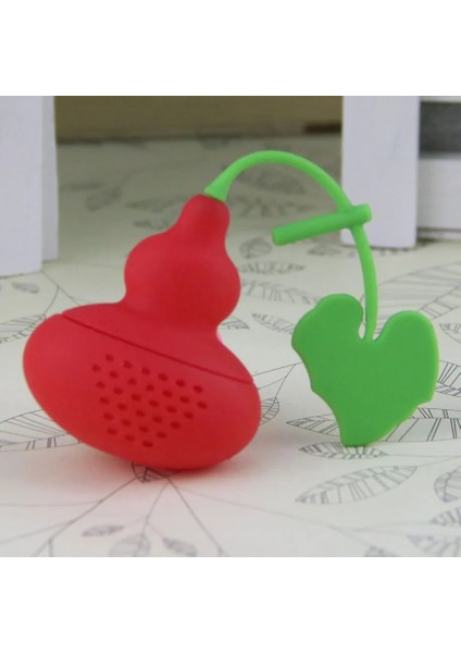 Kırmızı Stil 1 Parça Kabak Çay Poşetleri Silikon Filtre Demlik Jel Filtrasyon Yaprak Süzgeçler Çay Kaşığı Bitkisel Aracı Çaydanlık Çay Fincanı Siceraria (Yurt Dışından)