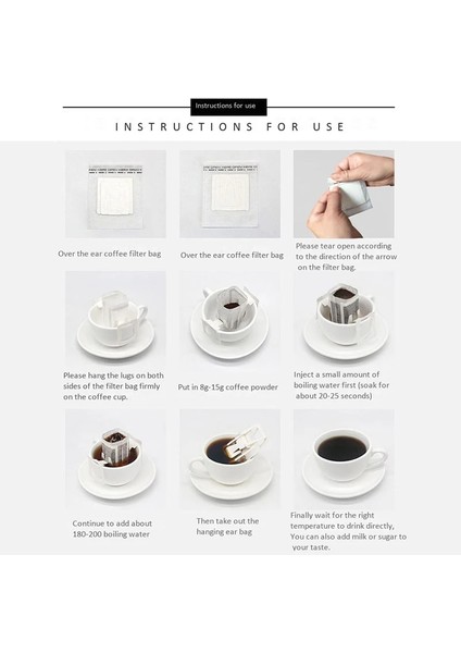 Beyaz Stil Tek Kullanımlık Damla Kahve Fincanı Filtre Torbaları Asılı Fincan Kahve Filtreleri Kahve ve Çay Aletleri (Yurt Dışından) modelleri