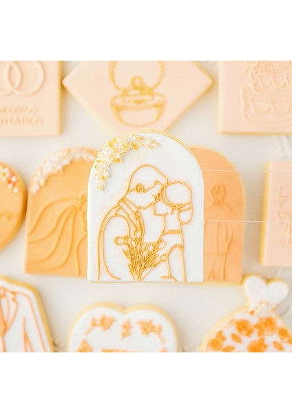 PC0021 QA0027 Stili Gelinlik Kabartmalı Kek Kalıbı Akrilik Gelin Yüzüğü Çerez Basın Damga Embosser Kesici Fondan Şeker El Sanatları Kek Dekorasyon Araçları (Yurt Dışından) indirimleri