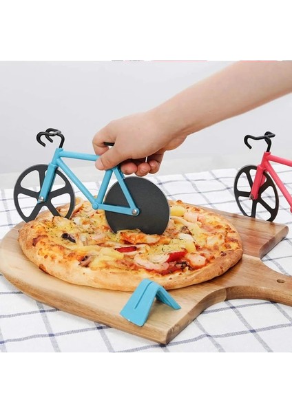 A01 Stili Bisiklet Pizza Kesici Tekerlek Paslanmaz Çelik Bisiklet Rulo Pizza Chopper Dilimleme Mutfak Gadget Bıçakları Waffle Çerezler Için Tekerlek Kullanımı (Yurt Dışından)