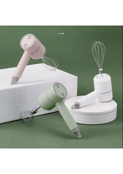 Yeşil Stil Gıda Mikser USB Kablosuz Taşınabilir El Elektrikli Mutfak Blender 3 Hız Yüksek Güçlü Hamur Blender Yumurta Çırpıcı El Mikser (Yurt Dışından)