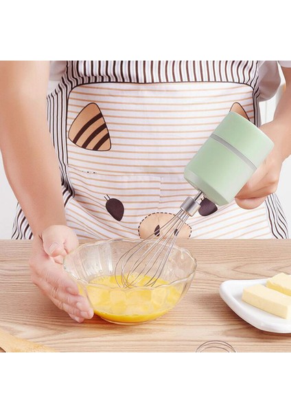 Yeşil Stil Gıda Mikser USB Kablosuz Taşınabilir El Elektrikli Mutfak Blender 3 Hız Yüksek Güçlü Hamur Blender Yumurta Çırpıcı El Mikser (Yurt Dışından)