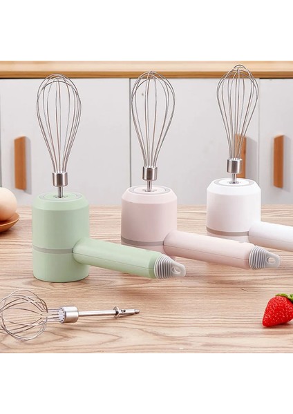 Yeşil Stil Gıda Mikser USB Kablosuz Taşınabilir El Elektrikli Mutfak Blender 3 Hız Yüksek Güçlü Hamur Blender Yumurta Çırpıcı El Mikser (Yurt Dışından)