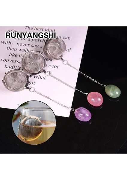 Kaplan Gözü Stili Doğal Kristal Cilalı Taş Kolye Paslanmaz Çelik Çay Demlik Örgü Yeniden Kullanılabilir Çay Baharat Güveç Süzgeç Çay Topu Süzgeç (Yurt Dışından) fiyatları