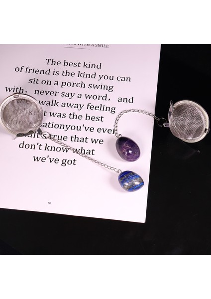 Kaplan Gözü Stili Doğal Kristal Cilalı Taş Kolye Paslanmaz Çelik Çay Demlik Örgü Yeniden Kullanılabilir Çay Baharat Güveç Süzgeç Çay Topu Süzgeç (Yurt Dışından) indirimleri