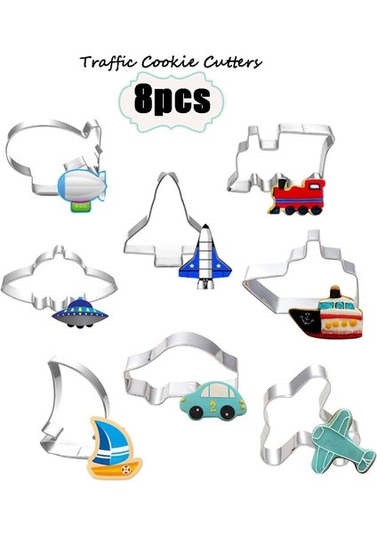 Gümüş Tarzı Paslanmaz Çelik Kurabiye Kesici Seti Tren Uçak Ars Şekil Fondan Kek Kabartma Kurabiye Kalıbı Şeker El Sanatları Bisküvi Kalıbı (Yurt Dışından) fiyatları