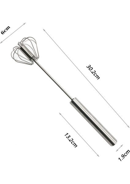 M30.5CM Stili Ev Yarı Otomatik Çırpma Döndürülemez Çelik El Çırpma Çırpma Mutfak Aleti (Yurt Dışından)