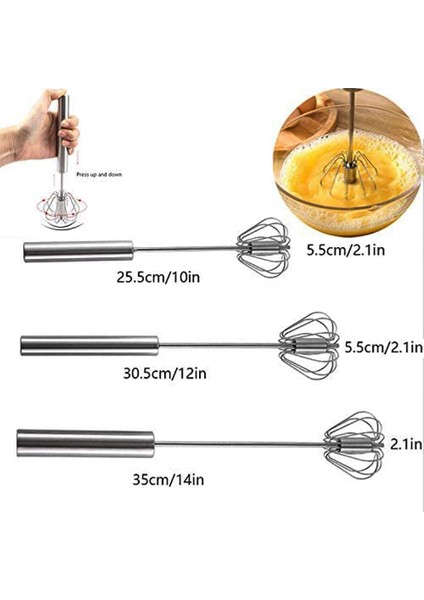 M30.5CM Stili Ev Yarı Otomatik Çırpma Döndürülemez Çelik El Çırpma Çırpma Mutfak Aleti (Yurt Dışından)