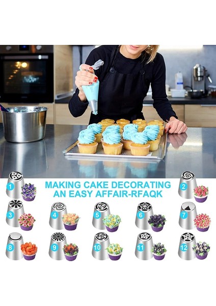 27 Adet Tarzı Ream Nozullar Seti Kek Dekorasyon Araçları Russiag Kek Aracı Için Ipuçları G Pasta Torbası Pasta ve Fırın Aksesuarları (Yurt Dışından) modelleri