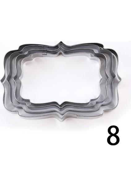 No.8 Stili Et Paslanmaz Çelik Fondan Kalıp Çerçeve Çerez Kesici Stamper Tabela Düğün Bisküvi Nimet Daire Çiçek Çerçeve (Yurt Dışından)
