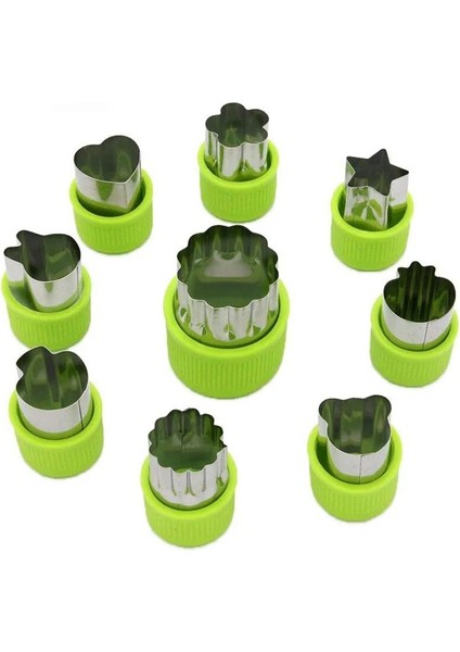 Goldbaking 9 Parça Paslanmaz Çelik Kurabiye Kesici Sebze Çiçek Şekli Kek Kesme Kalıp Seti (Yurt Dışından)