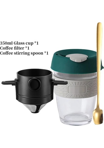 Yeşil Takımlar 350ML Stili M Beden Kahve Filtresi Taşınabilir Paslanmaz Çelik Damla Kahve Çay Tutucu Huni Sepetleri Yeniden Kullanılabilir Çay Demlik ve Kahve Damlatıcı Standı (Yurt Dışından)