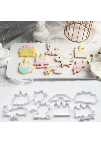 B Tarzı Et Dıy Sevimli Karikatür Unicorn Kurabiye Kesici Bisküvi Kalıbı Kek Pasta Fondan Kalıp Pullar Kesici Kek Dekorasyon Araçları (Yurt Dışından)