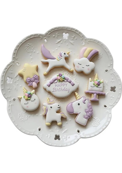 B Tarzı Et Dıy Sevimli Karikatür Unicorn Kurabiye Kesici Bisküvi Kalıbı Kek Pasta Fondan Kalıp Pullar Kesici Kek Dekorasyon Araçları (Yurt Dışından) fırsatları