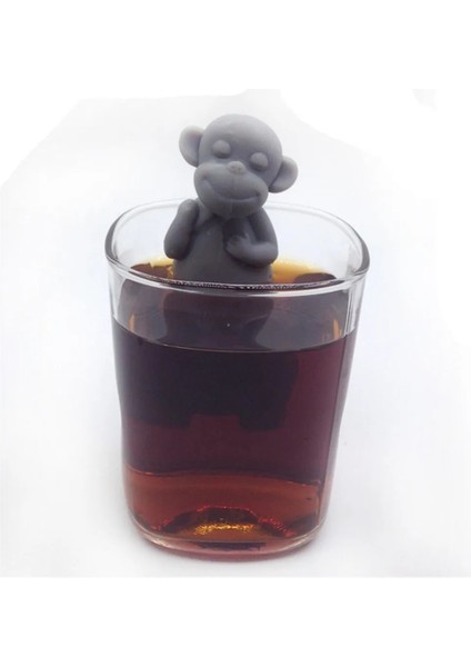 Gri Stil Lınsbaywu Silikon Maymun Şekli Kupa Bardak Gevşek Yapraklı Herb Spiece Filtre Çay Demlik (Yurt Dışından)