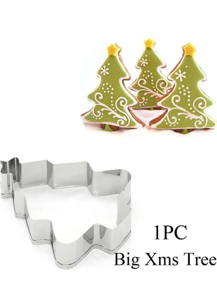 1 Adet Büyük Xms Ağacı Stili 1 Adet Paslanmaz Çelik Noel Çerez Kesici Bisküvi Kalıbı Kek Kalıbı Noel Tema Pişirme Aracı Kar Tanesi Noel Baba Zencefilli Kurabiye Adam (Yurt Dışından)