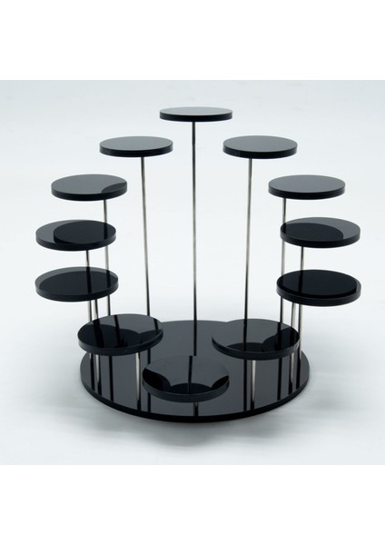 Siyah Stil Stili Akrilik Cupcake Takı Için Ekran Standı Kek Tatlı Raf Parti Düğün Pastası Standı Bebek Duş Dekorasyon Tutucu Transhome (Yurt Dışından)