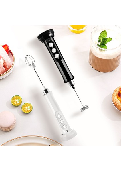 Beyaz Stil USB Elektrikli Yumurta Çırpıcı Süt Köpürtücü Mutfak Içecek Köpürtücü Çırpma Mikser Karıştırıcı Kahve Cappuccino Kreması Çırpma Köpüklü Yumurta Araçları (Yurt Dışından)