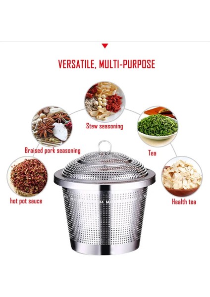 Orta Stil Çok Işlevli Çay Süzgeç Paslanmaz Çelik Yeniden Kullanılabilir Veya Mutfak Pişirme Baharat Torbası Zincirli Kapaklı Filtre Gevşek Baharat Demlik (Yurt Dışından) indirimleri