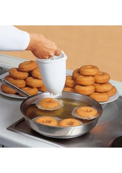 Beyaz Stil Donut Maker Artifact Hızlı Kolay Waffle Donut Donut Yapımı Mutfak Dıy Donut Kalıp Tatlı Pişirme Aracı Hafif Derin Kızartma (Yurt Dışından) modelleri