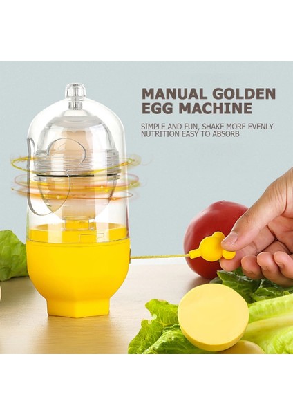 Beyaz Stil Elle Çalışan Altın Yumurta Makinesi Iç Mikser Mutfak Pişirme Aleti Yumurta Karıştırma Makinesi Manuel Blender Yumurta (Yurt Dışından)
