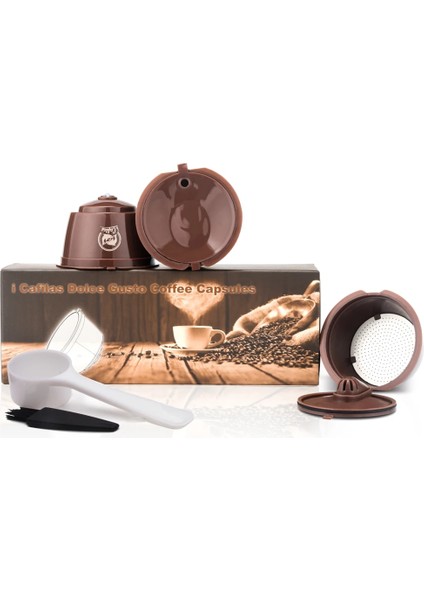 3krem Tarzı Dolce Gusto Için Yeniden Kullanılabilir Kahve Kapsül Kahve Filtre Fincan Filtreler Kaşık ile Dolcegusto Için Uyumlu Fırça Mutfak Aksesuarları (Yurt Dışından)