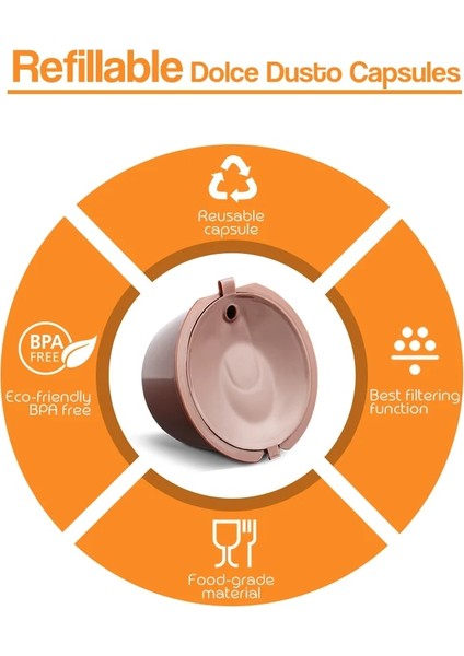 3krem Tarzı Dolce Gusto Için Yeniden Kullanılabilir Kahve Kapsül Kahve Filtre Fincan Filtreler Kaşık ile Dolcegusto Için Uyumlu Fırça Mutfak Aksesuarları (Yurt Dışından)