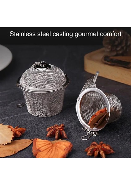 4.5cm Tarzı 6 Boyutları Dayanıklı Yeniden Kullanılabilir Paslanmaz Örgü Bitkisel Top Çay Baharat Süzgeç Teakettle Kilitleme Çay Filtresi Demlik Baharat Mutfak Gereçleri (Yurt Dışından) fırsatları