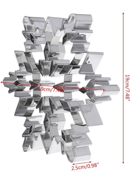 5AC301903 Stili Paslanmaz Çelik 3D Noel Kar Tanesi Kek Bisküvi Çerez Kesici Kalıp Dıy Pişirme Pasta Aracı (Yurt Dışından) fiyatları