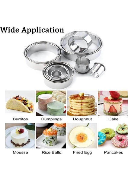 12 Adet Renkli Set Stili Adet Yuvarlak Kurabiye Bisküvi Kesici Seti Daire Pasta Kalıp Formları Donut ve Çörek Yapımı Için Kalıp Formu Fondan Aletleri (Yurt Dışından)