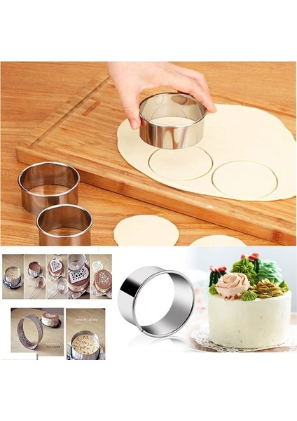 12 Adet Renkli Set Stili Adet Yuvarlak Kurabiye Bisküvi Kesici Seti Daire Pasta Kalıp Formları Donut ve Çörek Yapımı Için Kalıp Formu Fondan Aletleri (Yurt Dışından)