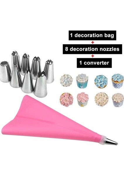 Mavi Stil Pcsset Silikon Pasta Torbası Ipuçları Mutfak Kek Buzlanma G Kremalı Kek Dekorasyon Araçları Yeniden Kullanılabilir Meme Seti +1 Pasta Torbaları (Yurt Dışından)