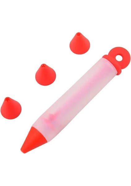 Kırmızı Stil Pasta Kreması Çikolata 4 Nozullu Dekorasyon Kalemi Çerez Buzlanma G Şırınga Silikon Gıda Yazma Kalemi Tatlı Dıy Kek Için (Yurt Dışından)