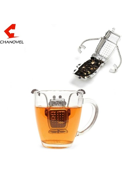 Robot Stili Sıcak Üretici Doğrudan Çay Demlik Paslanmaz Çelik Sevimli Çay Robot Demlik Geri Dönüşümlü Çay Süzgeçleri Maymun Çay Aracı (Yurt Dışından) fiyatları