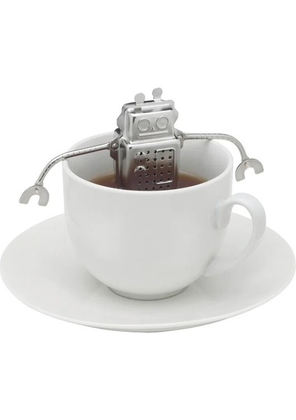 Robot Stili Sıcak Üretici Doğrudan Çay Demlik Paslanmaz Çelik Sevimli Çay Robot Demlik Geri Dönüşümlü Çay Süzgeçleri Maymun Çay Aracı (Yurt Dışından) fırsatları