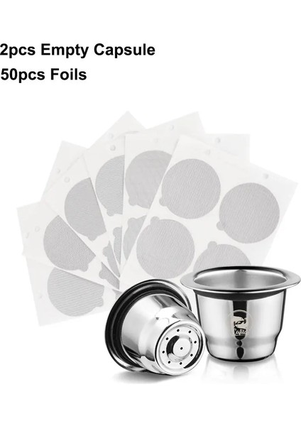 Açık Yeşil Tarzı Icafilas Nespresso Için Yeniden Kullanılabilir Kahve Kapsülü Folyo Kapaklı Paslanmaz Çelik Filtre Sabotaj Dozajlı Espresso Pod (Yurt Dışından)