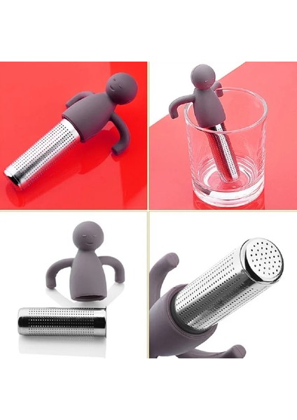 Açık Gri Stil Küçük Adam Şekli Silikon Çay Süzgeci Çay Demleme Filtresi Demlemek Için Çay Poşetleri Çay Bardağı Dekorasyonu Mutfak Aksesuarları ve Aletleri (Yurt Dışından) fırsatları