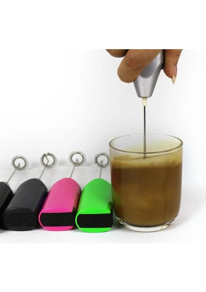 Gümüş Tarzı 1 Adet Mini Kolu Elektrikli Karıştırıcı Pratik Sütlü Içecek Kahve El Çırpma Mikser Elektrikli Yumurta Çırpıcı Frother Foamer Mutfak Aracı (Yurt Dışından)