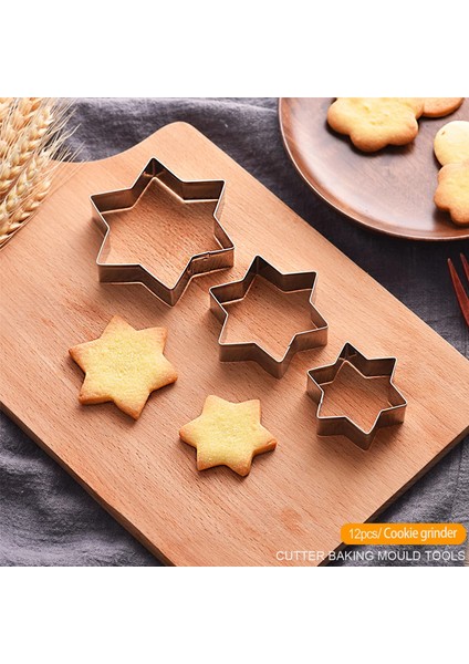 12 Adet Tarzı Et Paslanmaz Çelik Kurabiye Bisküvi Dıy Kalıp Yıldız Kalp Yuvarlak Çiçek Şekli Kesici Pişirme Kalıp Araçları Meyve Kesim Yumurta Kalıbı (Yurt Dışından) fırsatları