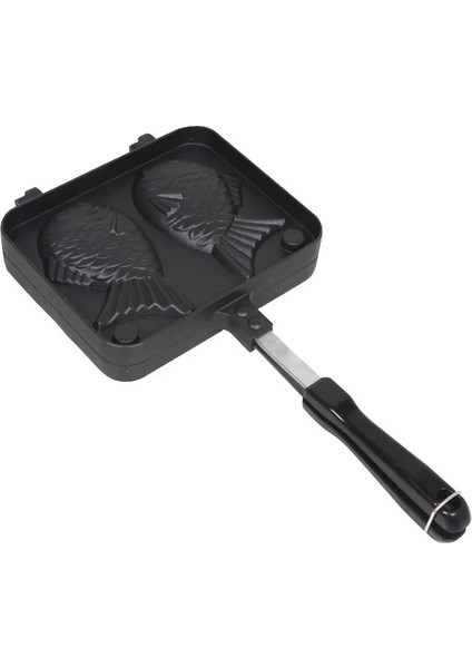 Siyah Stil Taiyaki Japon Balık Şeklinde Bakeware Waffle Pan Maker Japon Gözleme Çift Tava Paslanmaz Çelik Tava Ev Kek Araçları (Yurt Dışından)