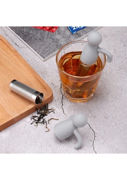 Yeşil Stil Silikon Çay Süzgeci Küçük Adam Şekli Çay Demlik Filtre Bira Yapımı Çaydanlık Poşetleri Çay Bardağı Dekorasyon Mutfak Aksesuarları (Yurt Dışından) indirimleri