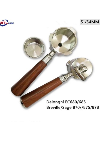 Delonghi Stili Için Nozul 54MM Yeni Çift Ağızlı mm Kahve Delonghibrevillesage Kahve Makinesi Aksesuarları Için Dipsiz Portafilter Filtre Barista (Yurt Dışından) indirimleri