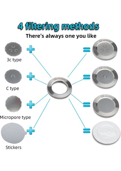 1 Çelik Yüzük Stili Capsulone 3. Paslanmaz Çelik Metal Kapsül Nespresso ile Uyumlu Yeniden Doldurulabilir Yeniden Kullanılabilir Kahve Kapsülü Kapsülü (Yurt Dışından) fırsatları