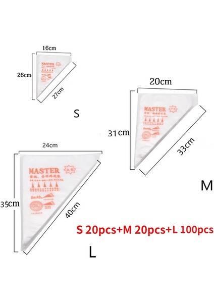 S20PC M20PC L100PCS Tarzı Tek Kullanımlık Pasta Torbaları Boyut Buzlanma Fondan Kek Krema Dekorasyon Pasta Ucu Aracı Kek Dekorasyon Aracı Pişirme Için G Çanta (Yurt Dışından)