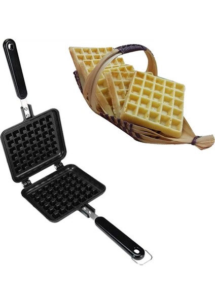 Waffle Pişirme Tavası Yapışmaz Çift Taraflı Waffle Pişirme Kalıbı Tava Pişirme Araçları Yumurta Waffle Koni Makinesi Kek Fırını Kahvaltı Makinesi (Yurt Dışından) fırsatları