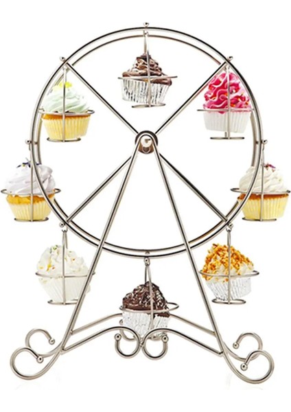 Çikolata Tarzı Dönme Dolap Dönme Dolap Kek Tutucu Dönen Ekran Standı Düğün Parti Doğum Günü Cupcake Tatlı Kek Dekor Mutfak Pişirme Araçları JU0177 (Yurt Dışından)
