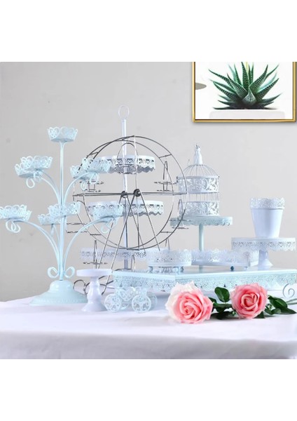Çikolata Tarzı Dönme Dolap Dönme Dolap Kek Tutucu Dönen Ekran Standı Düğün Parti Doğum Günü Cupcake Tatlı Kek Dekor Mutfak Pişirme Araçları JU0177 (Yurt Dışından)
