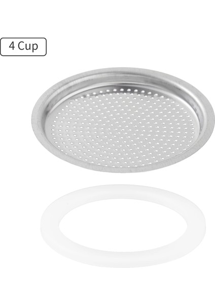 4 Kupa Stili Silikon Contalar Paslanmaz Çelik Espresso Kahve Filtreleri Plaka Filtre Contası Moka Pot Değiştirme Moka Express ile Uyumlu (Yurt Dışından)