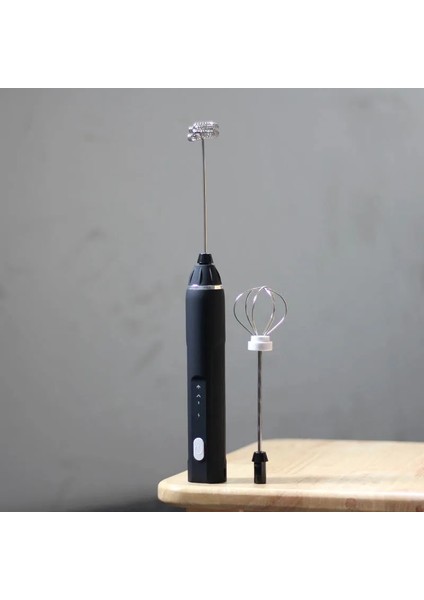 Siyah Yükseltme Stili Elektrikli Kahve Mikseri Şarj Edilebilir Süt Çalkalayıcı Makinesi Frother Foamer USB Şarjlı Yumurta Çırpıcı Elde Taşınabilir 3 Hız Ayarlanabilir Blender (Yurt Dışından)
